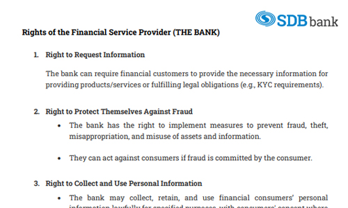 Rights of the Financial Service Provider (THE BANK) thumb